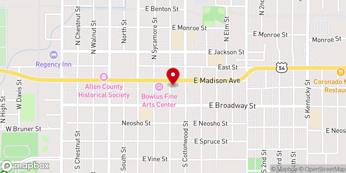 Map showing location of Wesley United Methodist