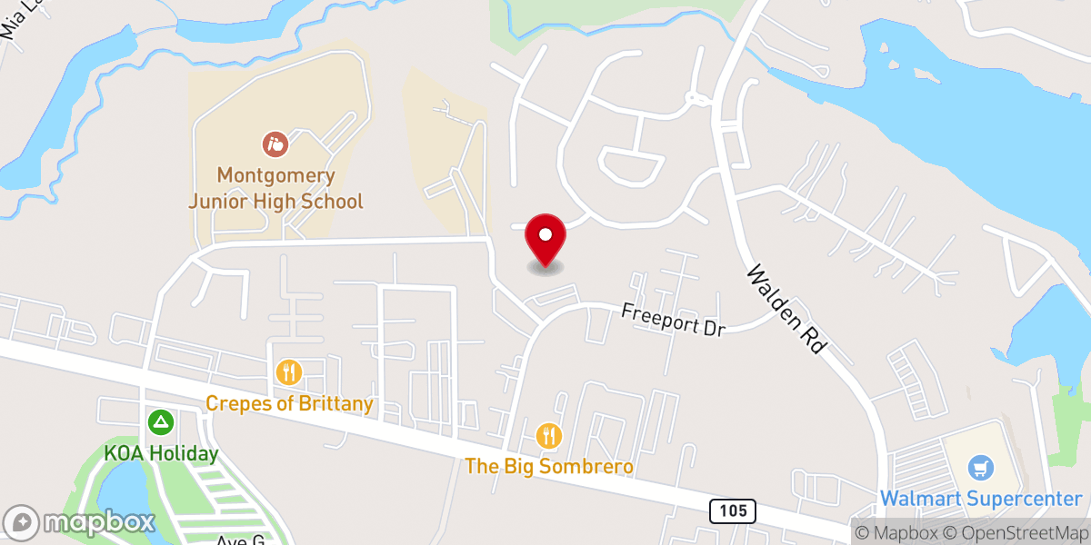 Map showing location of Lakeside Bible Church