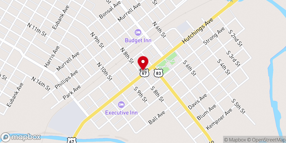 Map showing location of Lake Ivie Baptist Association