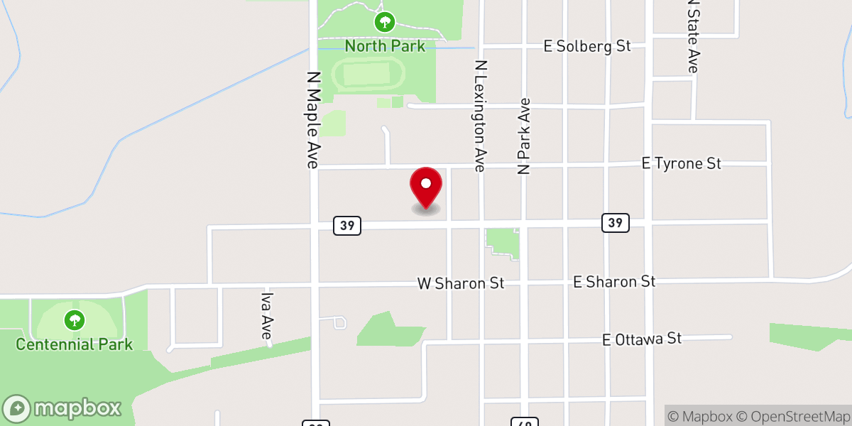 Map showing location of St Paul Lutheran Church