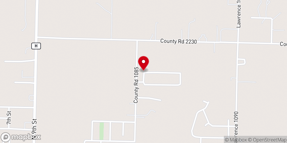 Map showing location of East Side Church of Christ