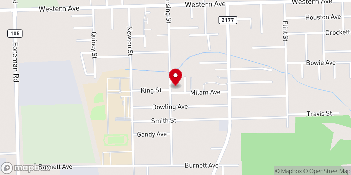 Map showing location of West Orange Church of Christ