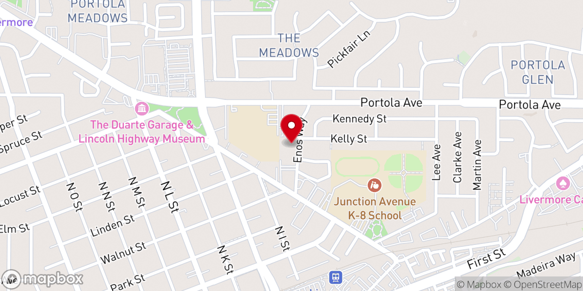 Map showing location of Center for Spiritual Living Livermore Valley