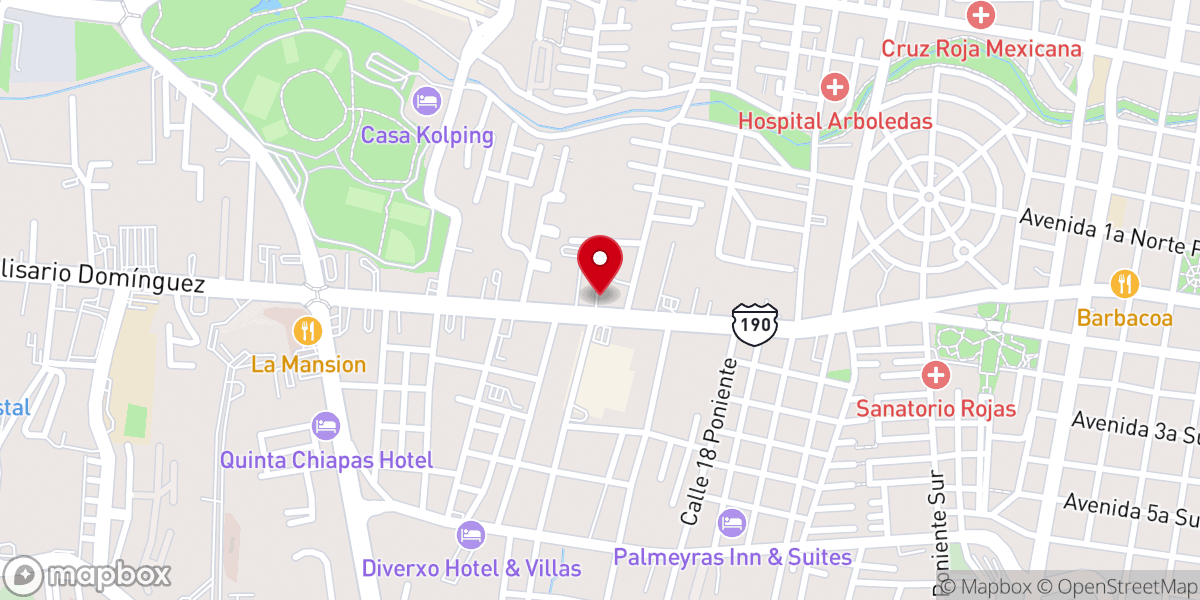 Map showing location of Casa de Distrito Iglesia del Nazareno