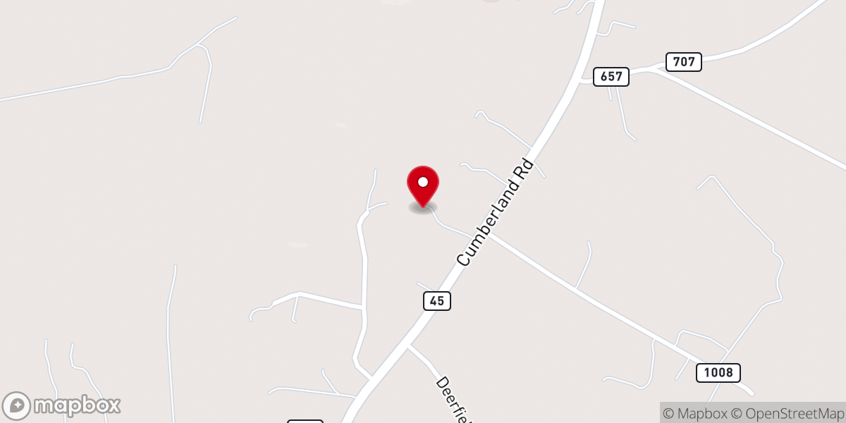 Map showing location of Cumberland Presbyterian Church