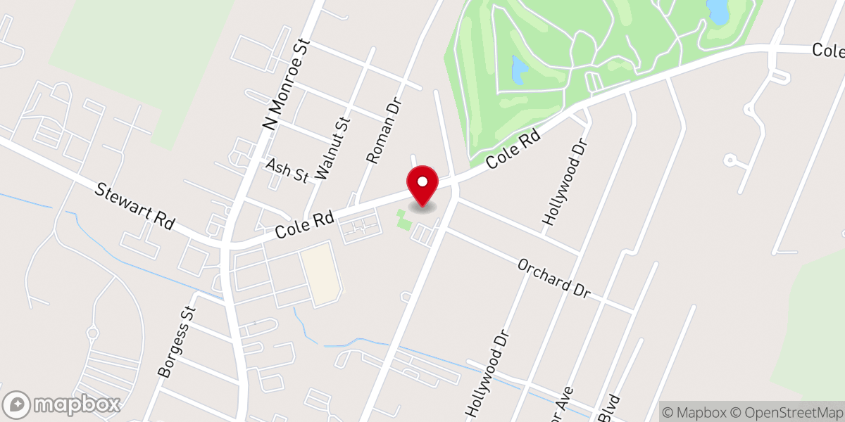 Map showing location of Zion Lutheran Church and School