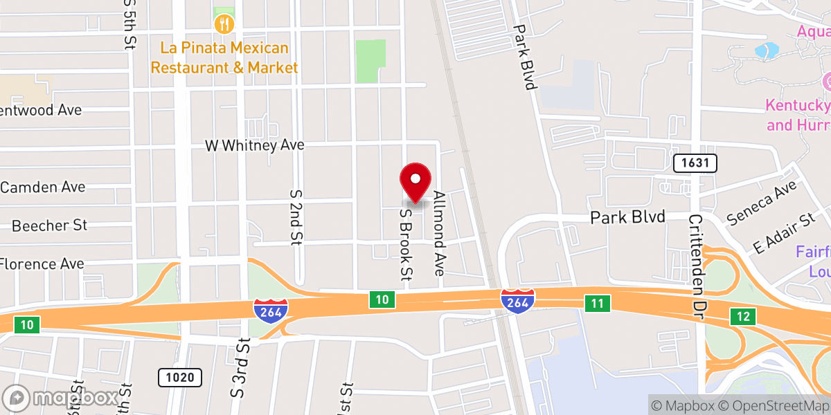 Map showing location of Brookview Baptist Church