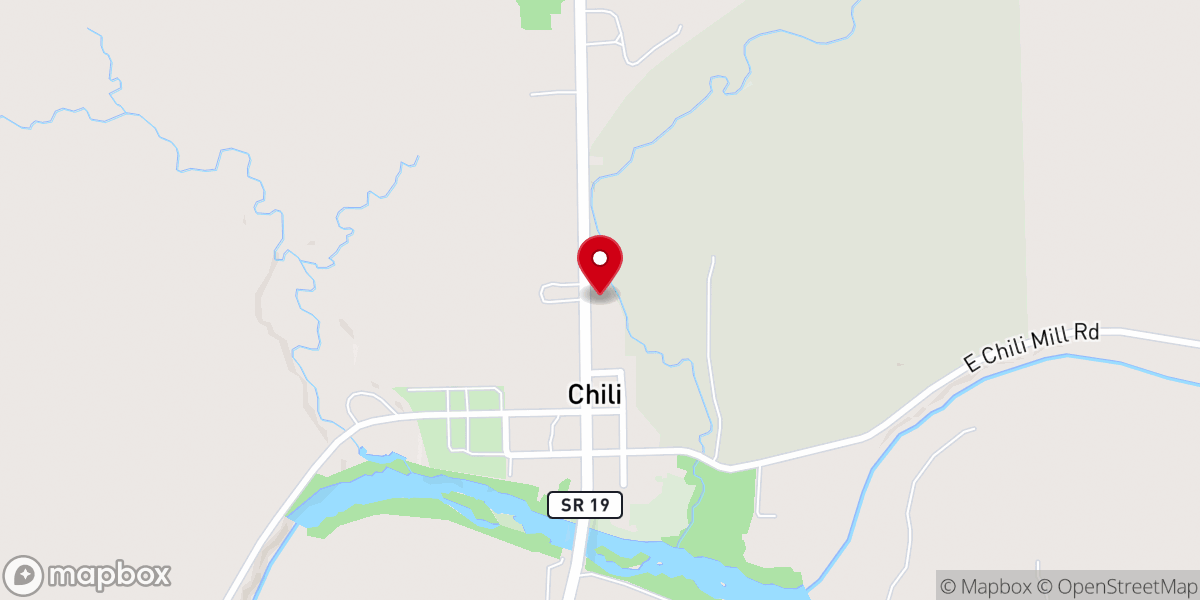 Map showing location of Chili United Methodist Church