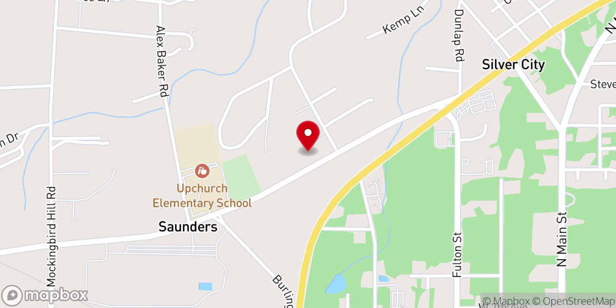 Map showing location of Rockfish Grove FWB Church
