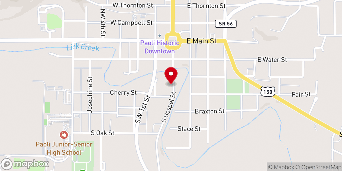 Map showing location of First United Pentecostal Church