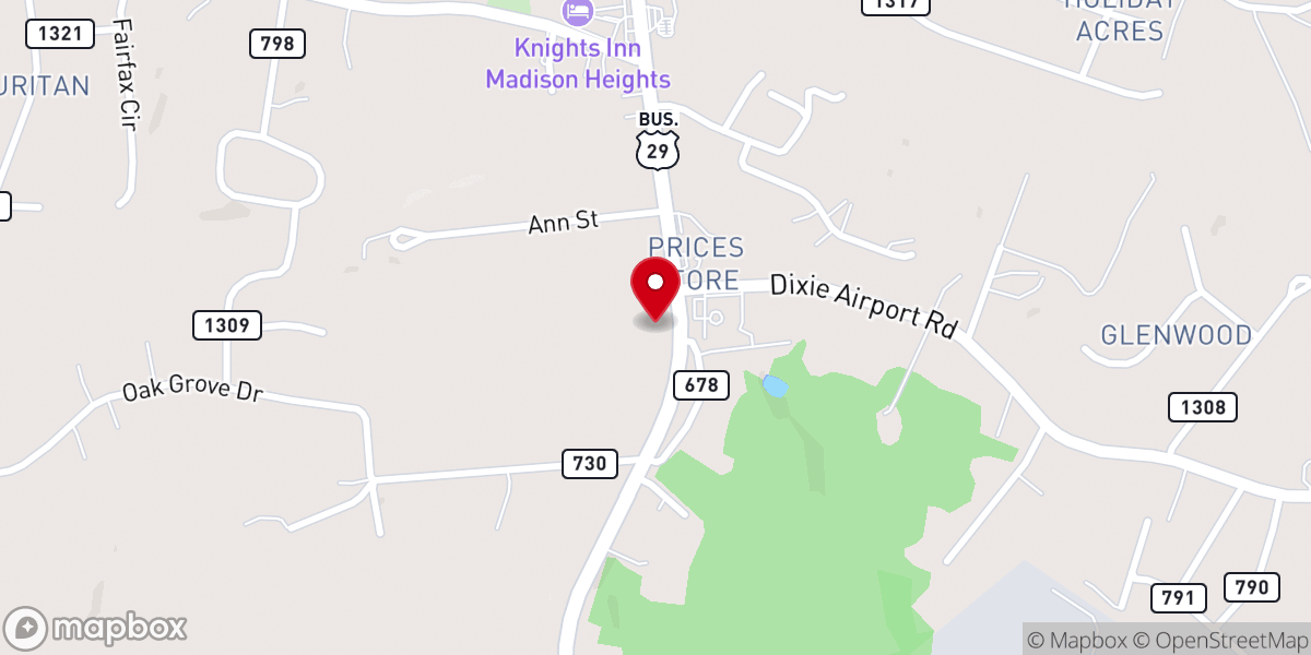 Map showing location of Faith Baptist Church