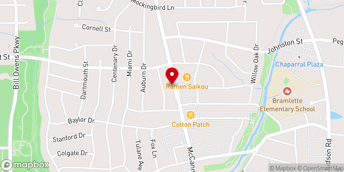 Map showing location of Brookwood Bible Chapel