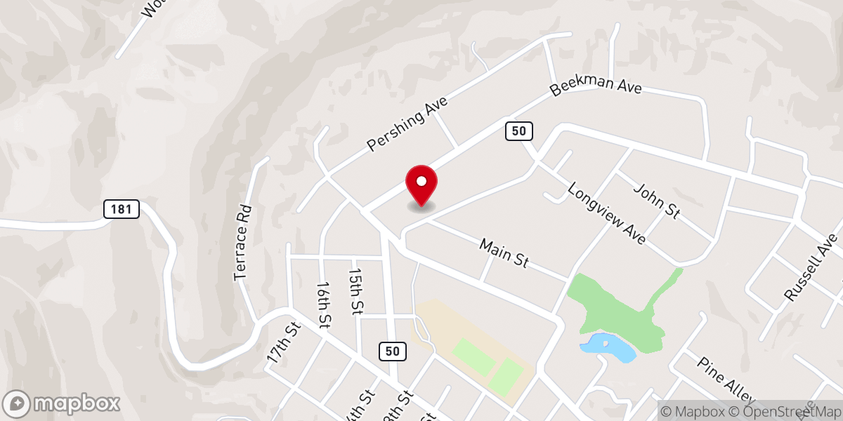 Map showing location of Bible Chapel