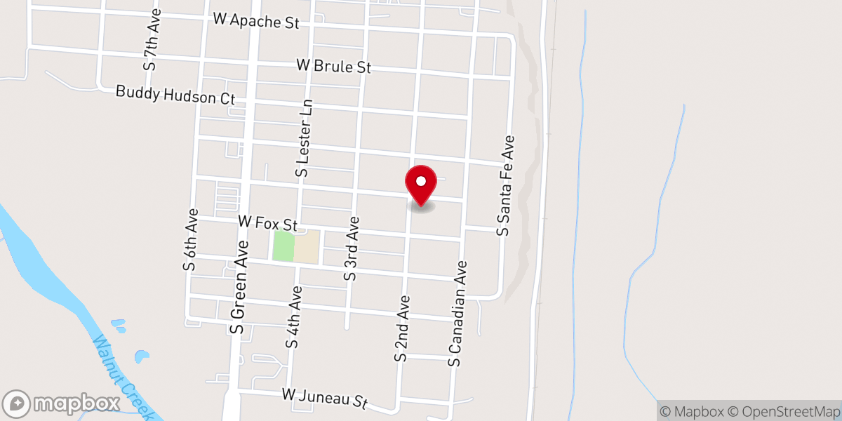 Map showing location of Heartland Baptist Church