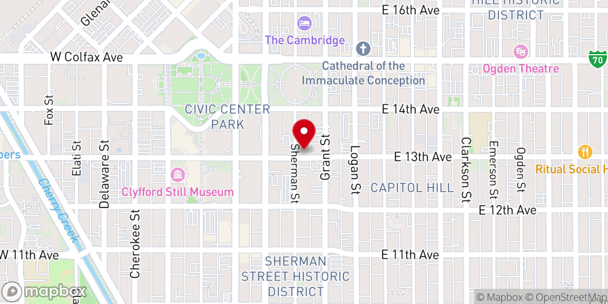 Map showing location of Pillar Of Fire Church