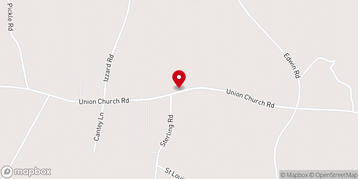 Map showing location of Union Baptist Church