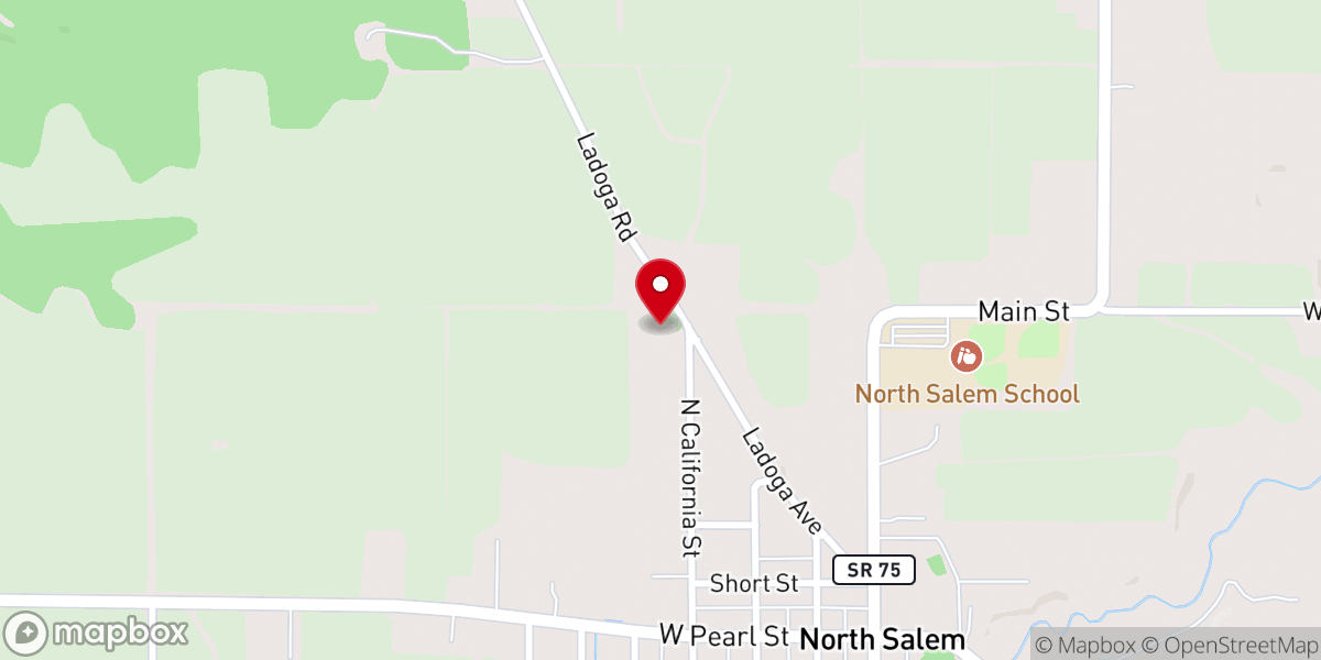 Map showing location of North Salem Baptist Church