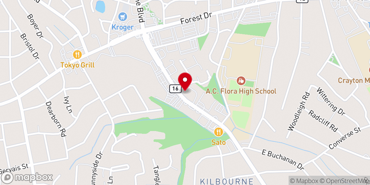 Map showing location of First Christian Church