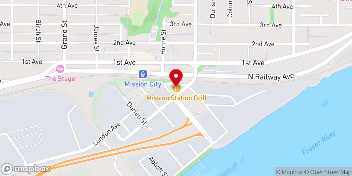 Map showing location of Mission Station Grill