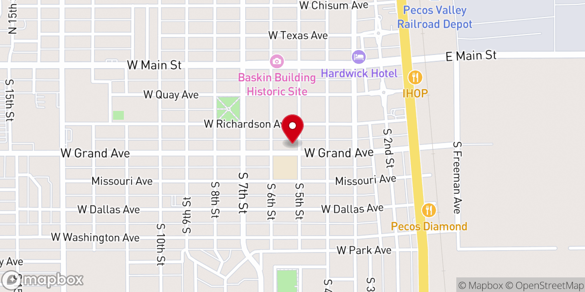Map showing location of First Methodist Church Artesia