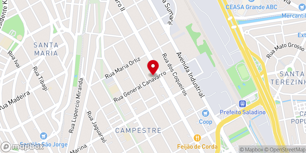 Map showing location of Shalom Santo André