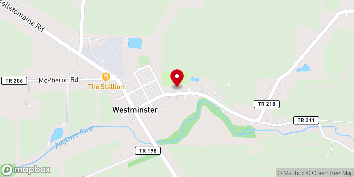 Map showing location of Westminster United Church of Christ
