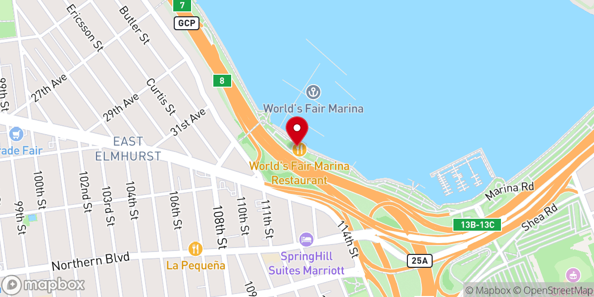 Map showing location of World's Fair Marina Banquet