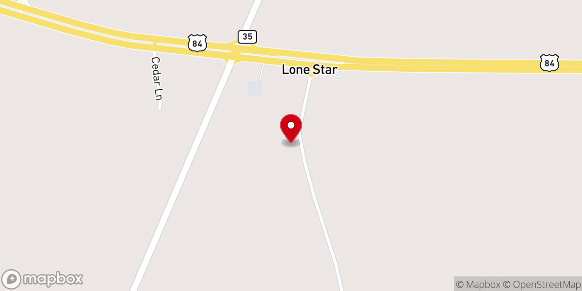 Map showing location of Lone Star Baptist Church