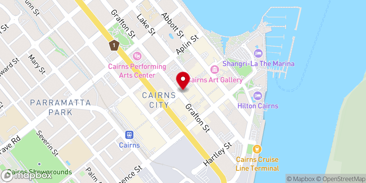 Map showing location of Cairns Street Chaplains