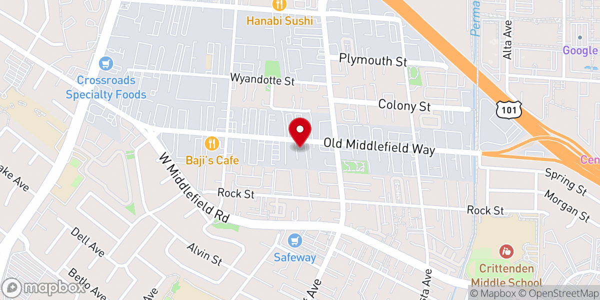 Map showing location of Mountain View Potters House