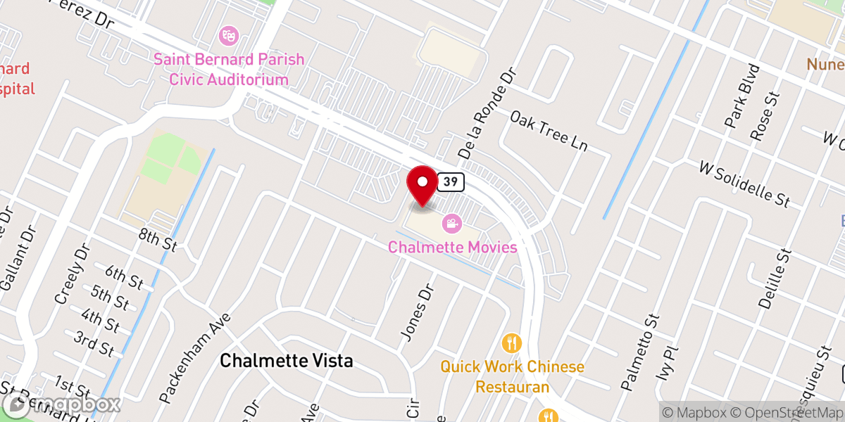 Map showing location of Beignets & More