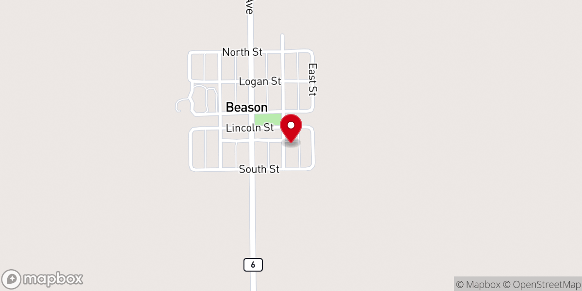 Map showing location of Beason United Methodist Church