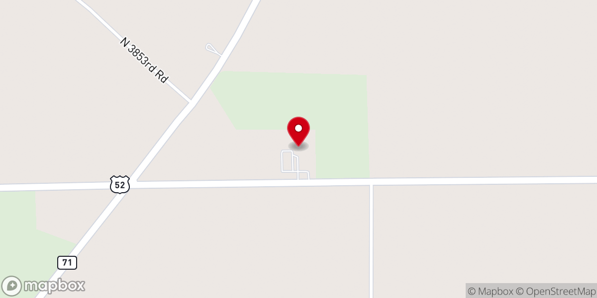 Map showing location of Fox River Lutheran Church