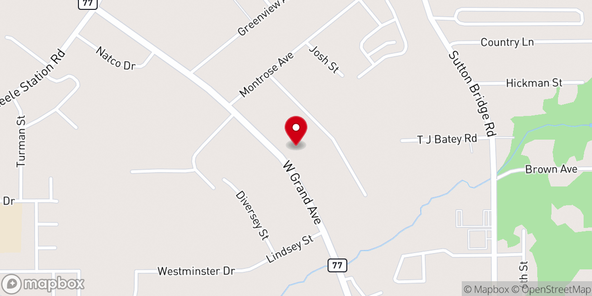 Map showing location of Coosa Valley Baptist Church