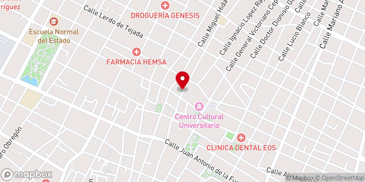 Map showing location of Templo Masónico de Bravo