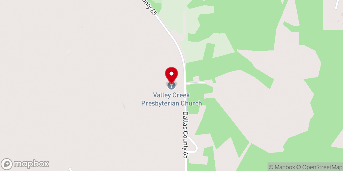 Map showing location of Valley Creek Presbyterian Church
