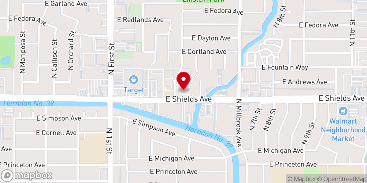 Map showing location of Central Valley Church of Christ