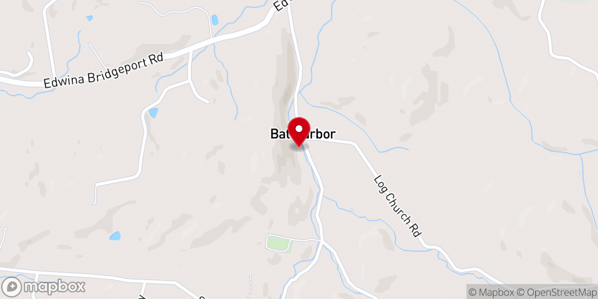 Map showing location of Bat Harbor Church