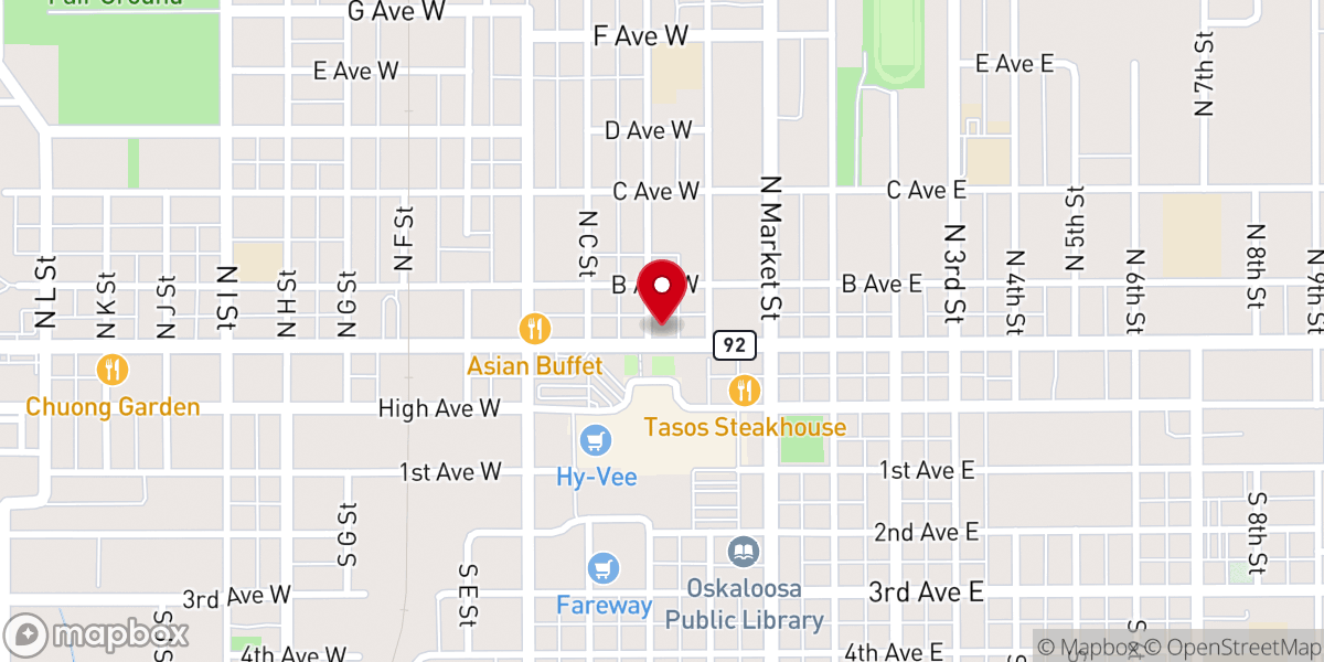 Map showing location of Two Timbers Church of Christ