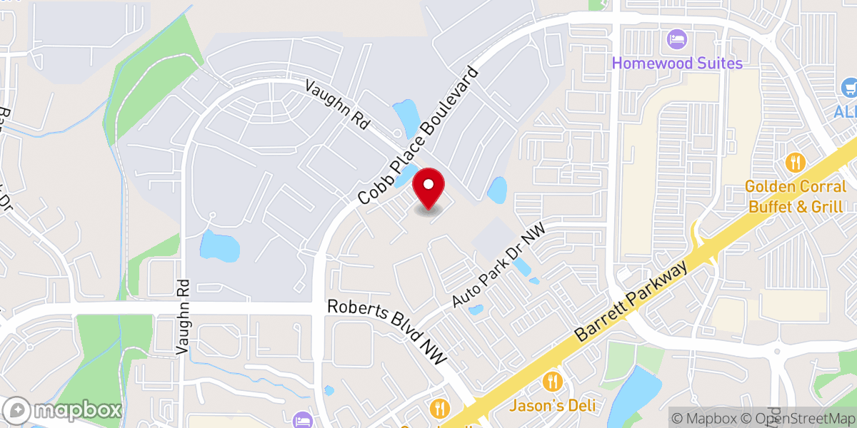 Map showing location of Four Points Church Kennesaw