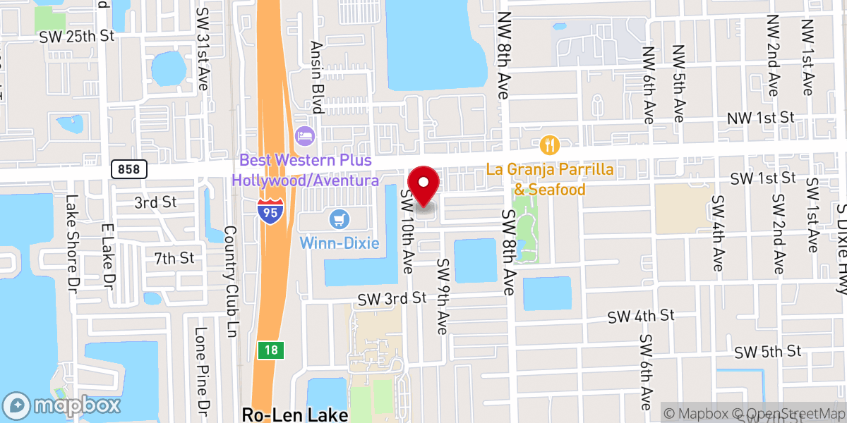 Map showing location of Hallandale Italian Congregation