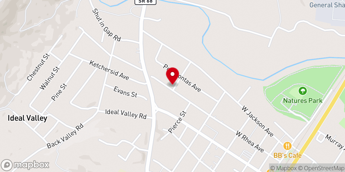 Map showing location of Spring City Presbyterian Church