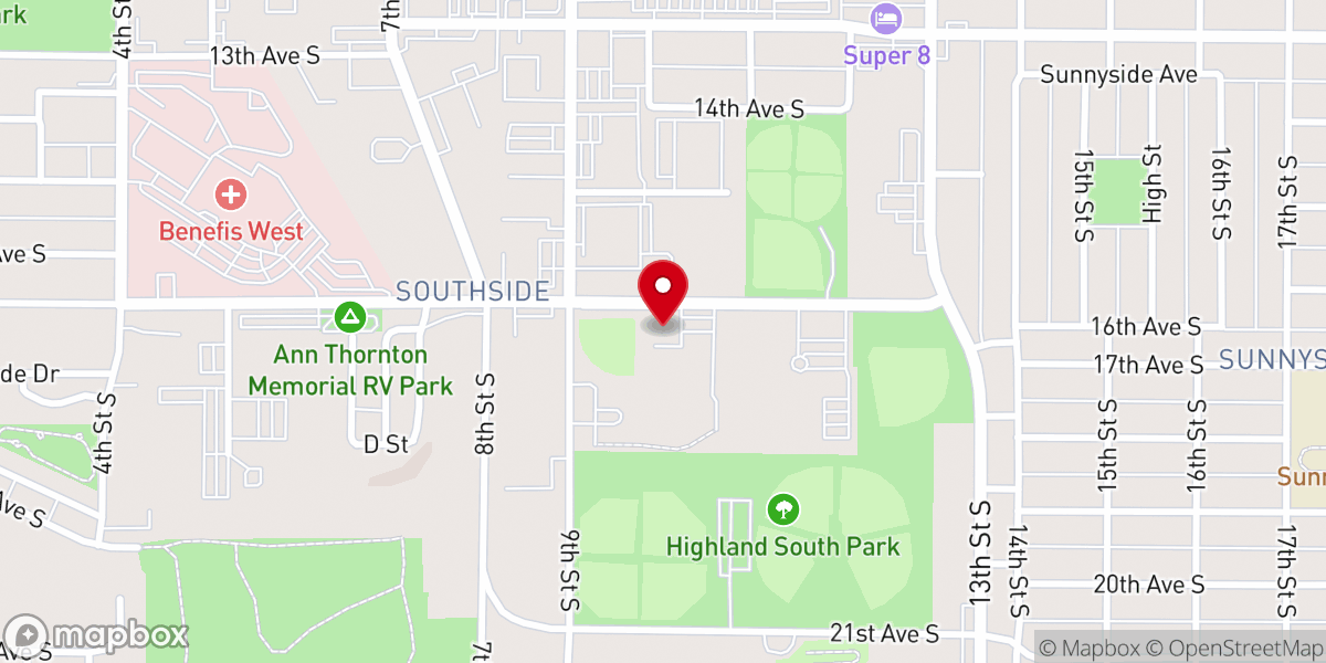 Map showing location of The Salvation Army Great Falls