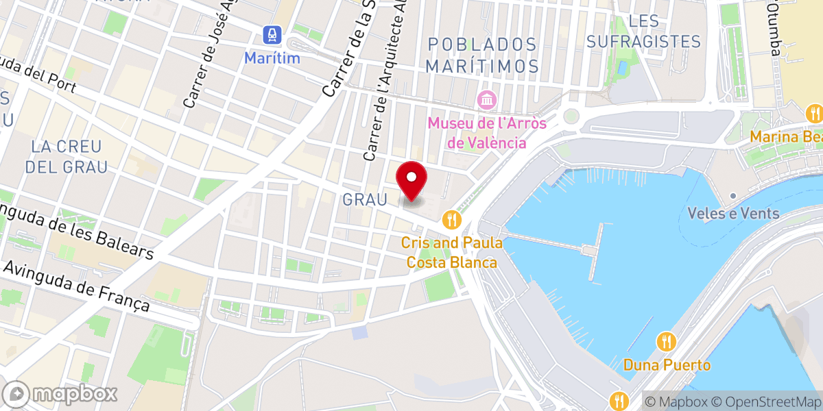 Map showing location of Parroquia de Santa María del Mar