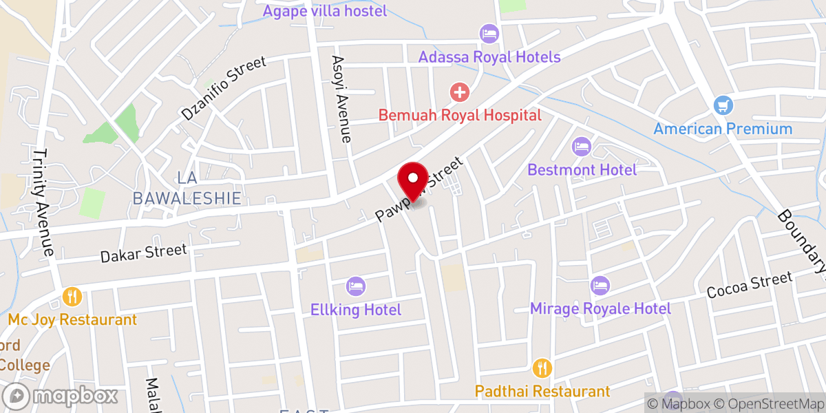 Map showing location of East Legon Worship Centre, Church Of Pentecost
