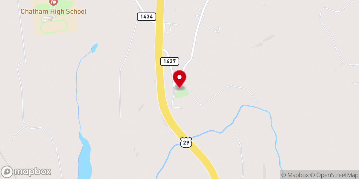 Map showing location of Belle Grove Church