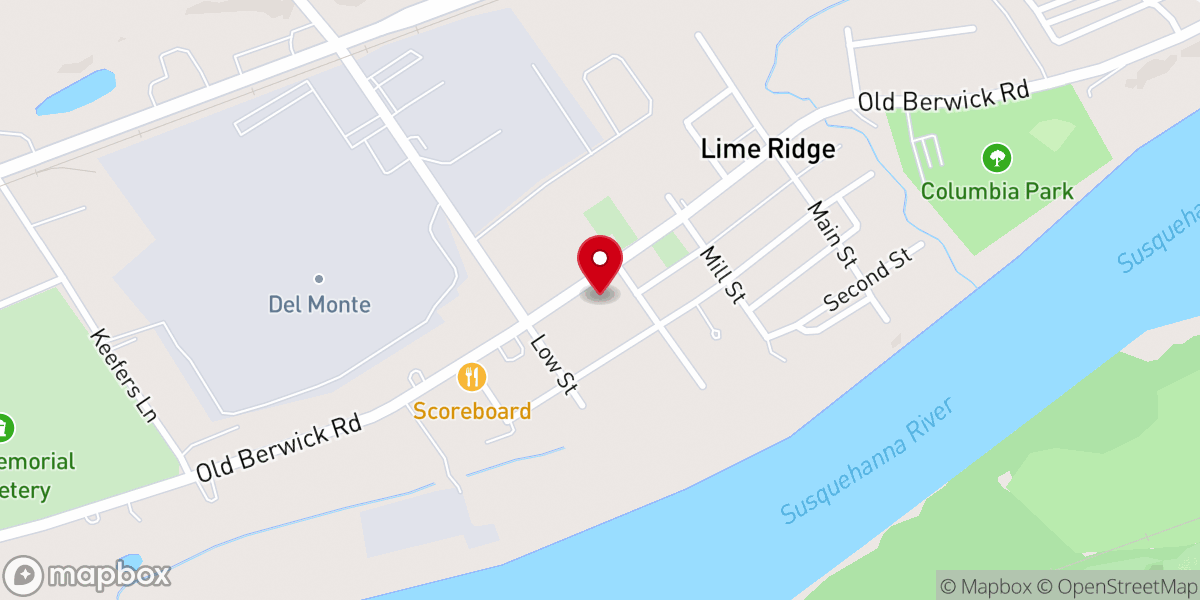 Map showing location of Lime Ridge Community Center