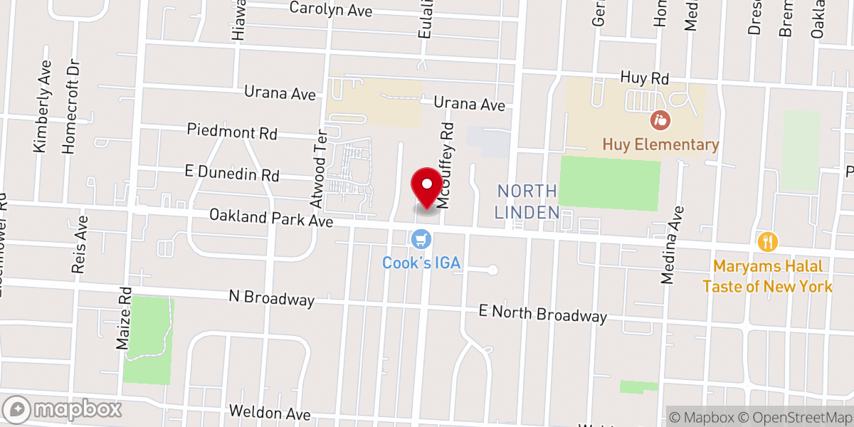 Map showing location of Linden Lutheran Church