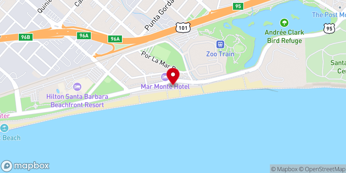 Map showing location of Cabrillo Pavilion