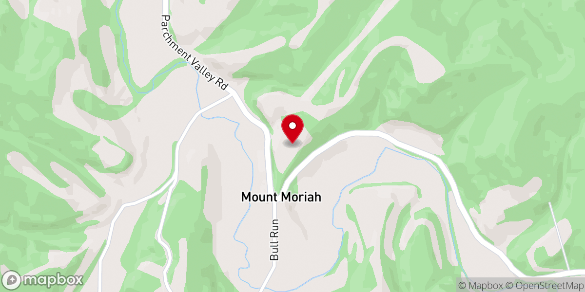 Map showing location of Mount Moriah Church